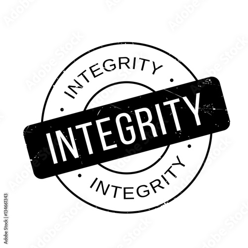 Integrity rubber stamp. Grunge design with dust scratches. Effects can be easily removed for a clean, crisp look. Color is easily changed. photo