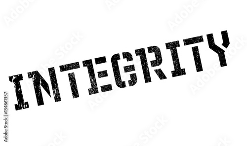 Integrity rubber stamp. Grunge design with dust scratches. Effects can be easily removed for a clean, crisp look. Color is easily changed. photo