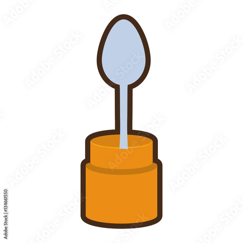 cartoon spoon container utensil kitchen vector illustration eps 10