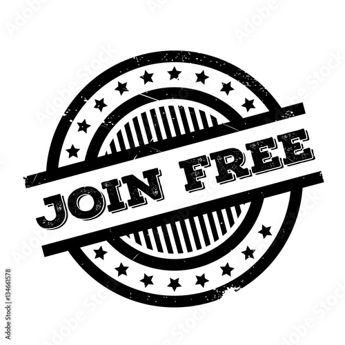 Join Free rubber stamp. Grunge design with dust scratches. Effects can be easily removed for a clean, crisp look. Color is easily changed.