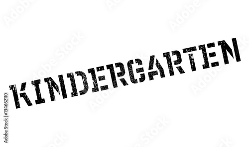 Kindergarten rubber stamp. Grunge design with dust scratches. Effects can be easily removed for a clean, crisp look. Color is easily changed.