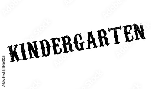 Kindergarten rubber stamp. Grunge design with dust scratches. Effects can be easily removed for a clean, crisp look. Color is easily changed.