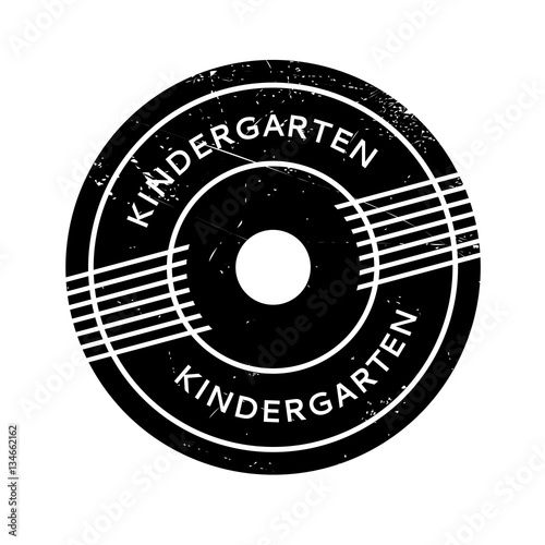 Kindergarten rubber stamp. Grunge design with dust scratches. Effects can be easily removed for a clean, crisp look. Color is easily changed.