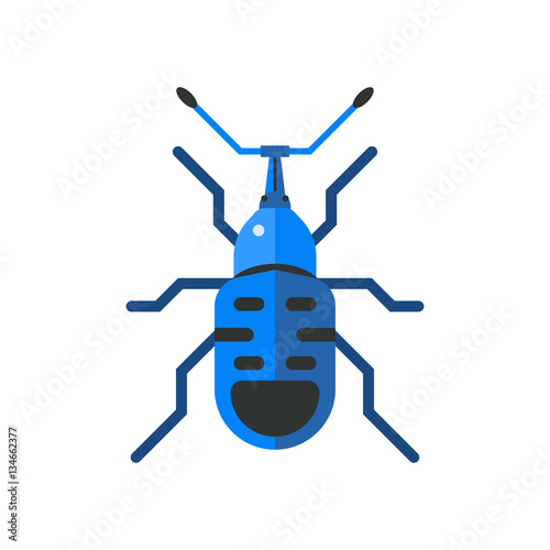 Insect icon flat isolated on white background