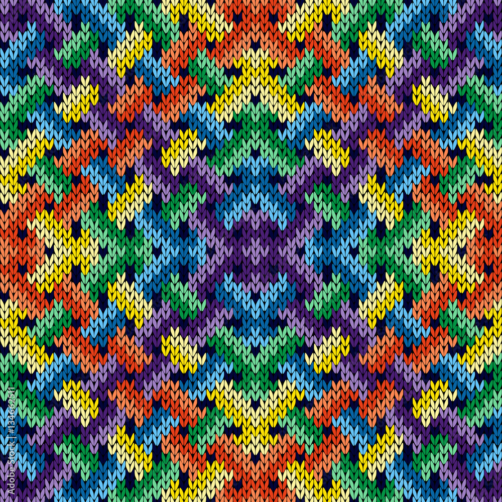 Seamless knitting intertwined pattern