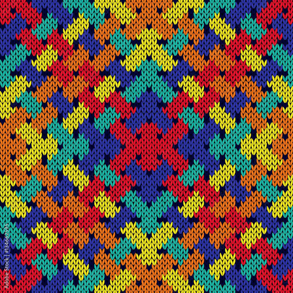 Intertwining seamless knitted pattern in vivid colors Intertwining seamless knitted pattern in vivid colors