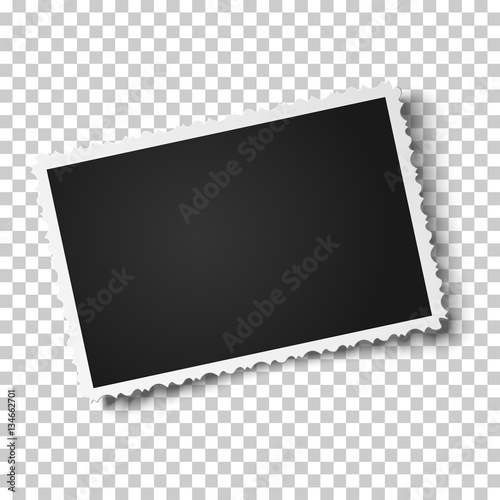 Retro realistic vector photo frame with figured edges