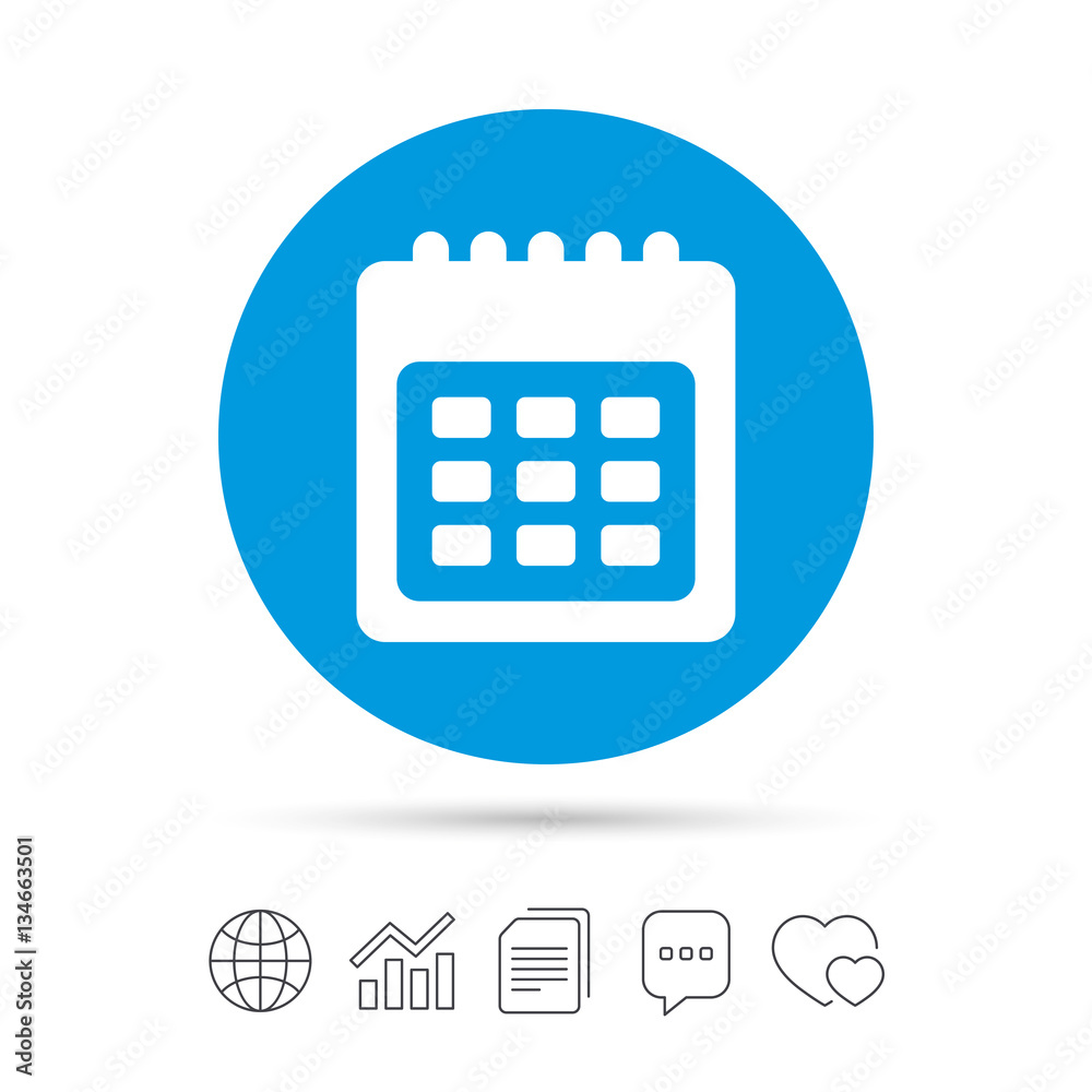 Calendar sign icon. Date or event reminder. Calendar sign icon. Date or event reminder.
