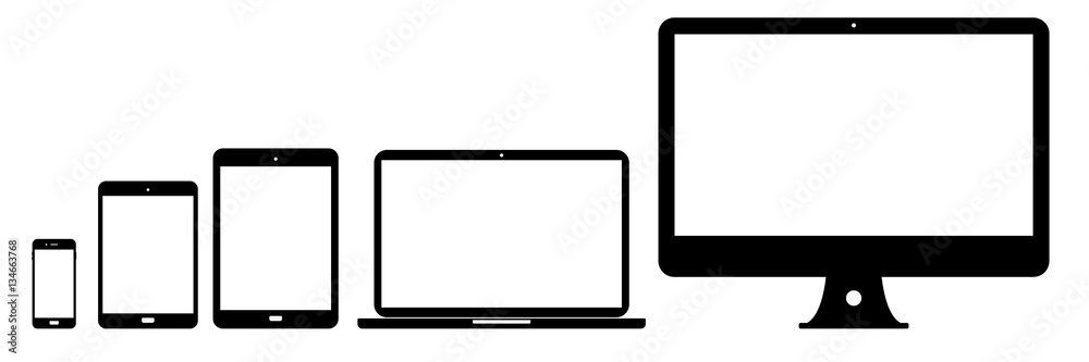 devices - Smartphone - Tablet - Laptop - PC - obrazy, fototapety, plakaty 