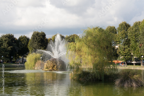 The fountain in the garden of Fortezza da Basso. Florence. Italy.