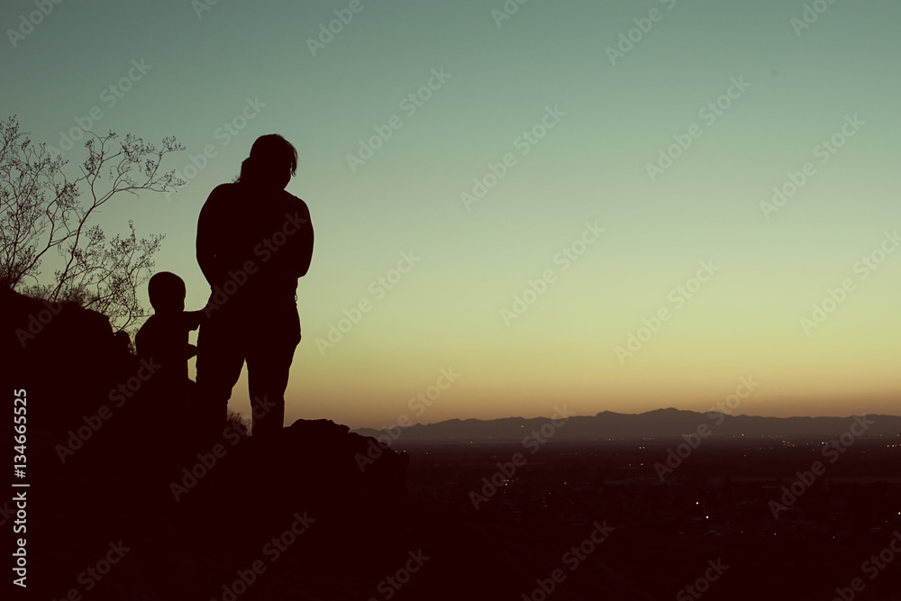 Mother & Child at Sunset