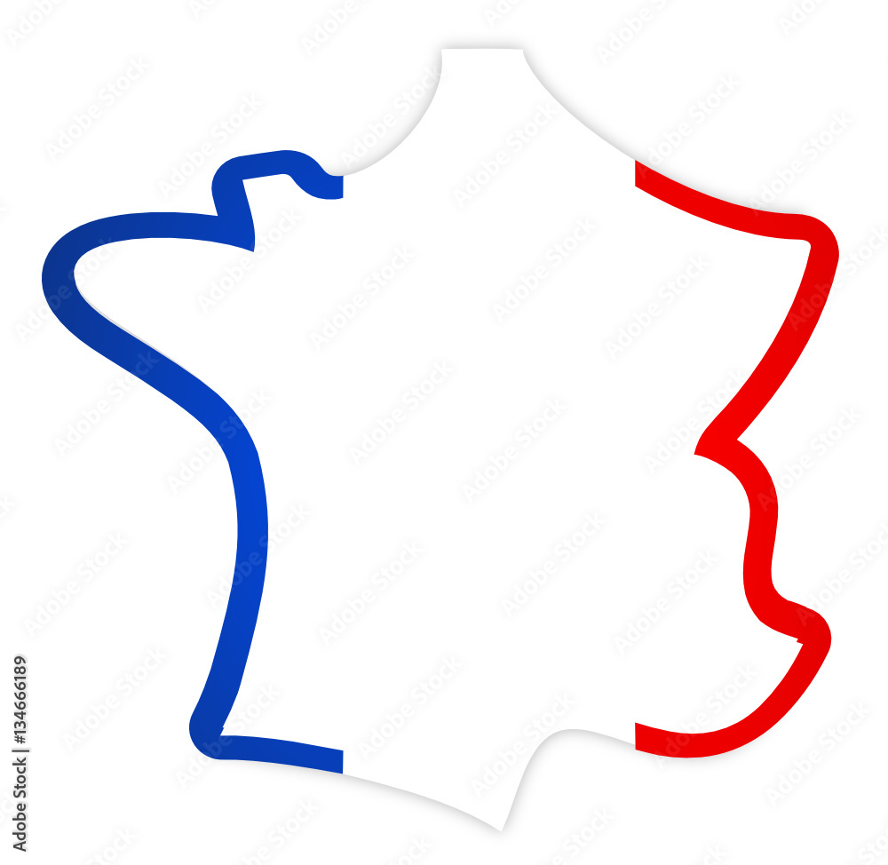 Vecteur Stock carte de France bleu blanc rouge | Adobe Stock