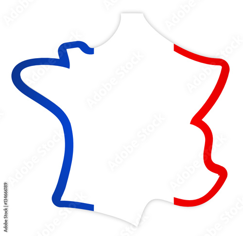 carte de France bleu blanc rouge