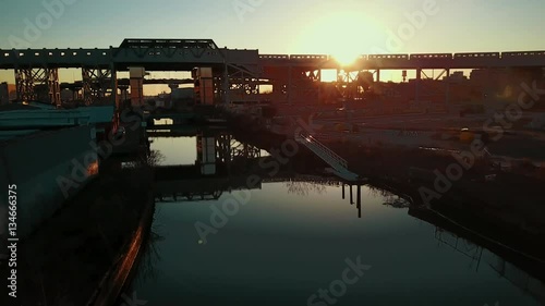 Wallpaper Mural sunset over Gowanus Canal in Brooklyn New York Torontodigital.ca