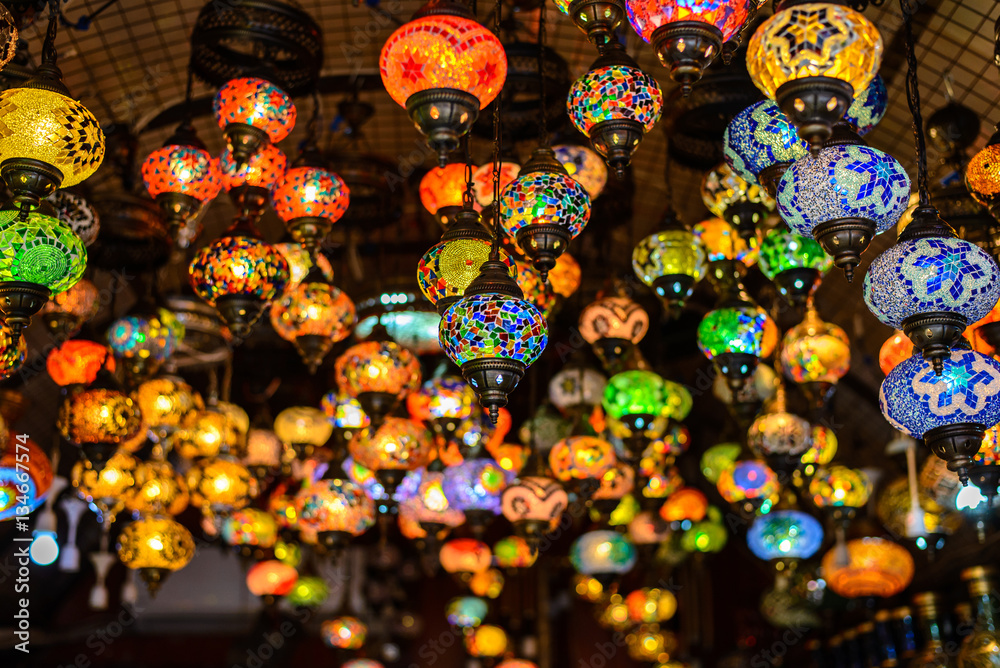 traditional oriental lamps on Grand Bazar, Istanbul