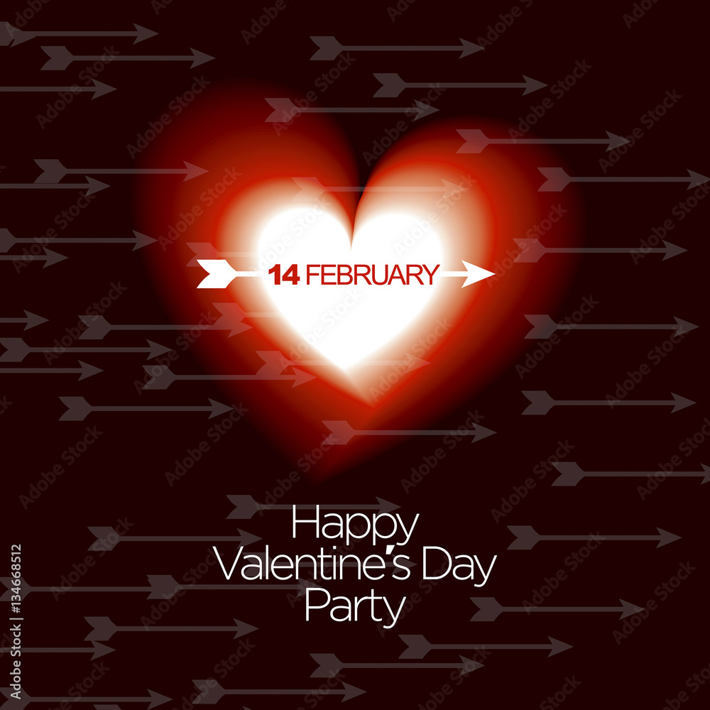 Valentines day invitation card to the party