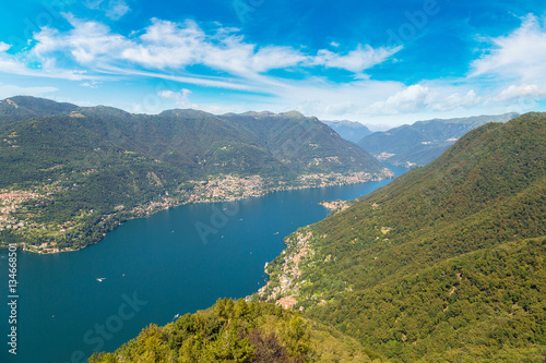 Panoramic view of lake Como in Italy