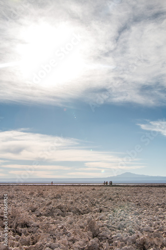 Chaxa Lagoon in Atacama Desert  Chile.