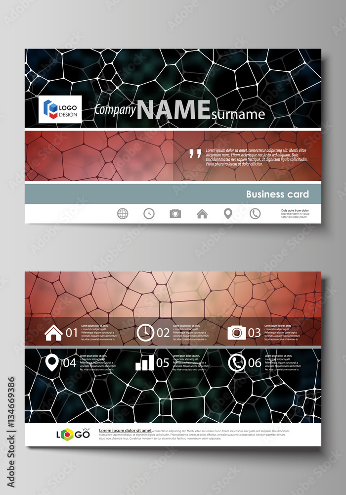 Business card templates. Easy editable layout, abstract vector design