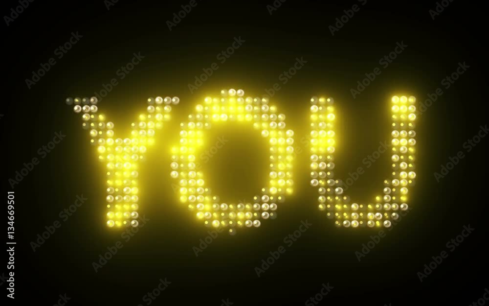 YOU word with Glowing golden Leds YOU word with Glowing golden Leds