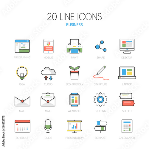 Business Line Icon Set