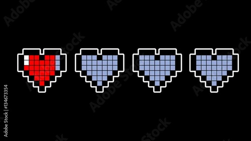 Pixel hearts animation photo