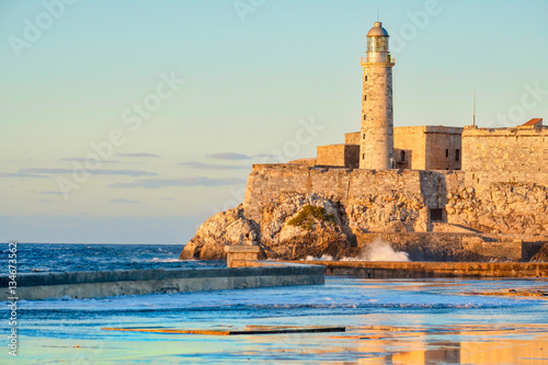 Photography El morro fortress and lighthouse in Havana at sunset