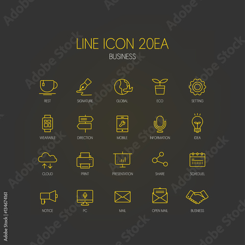 Business Line Icon Set