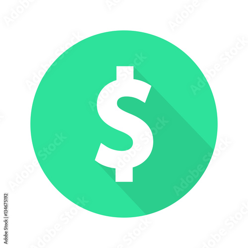 Dollar sign flat icon vector