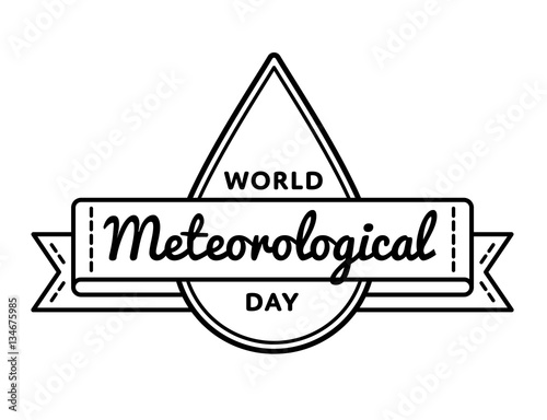 World meteorological day emblem isolated vector illustration on white background. 23 march international holiday event label, greeting card decoration graphic element