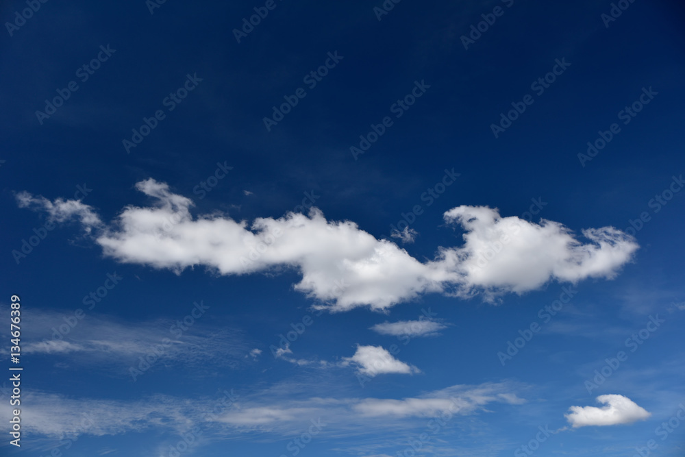 White fluffy cloud on blue sky