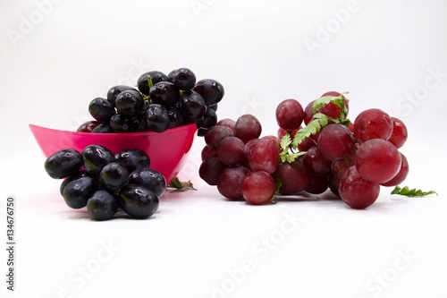 Bunch of grape on white background.