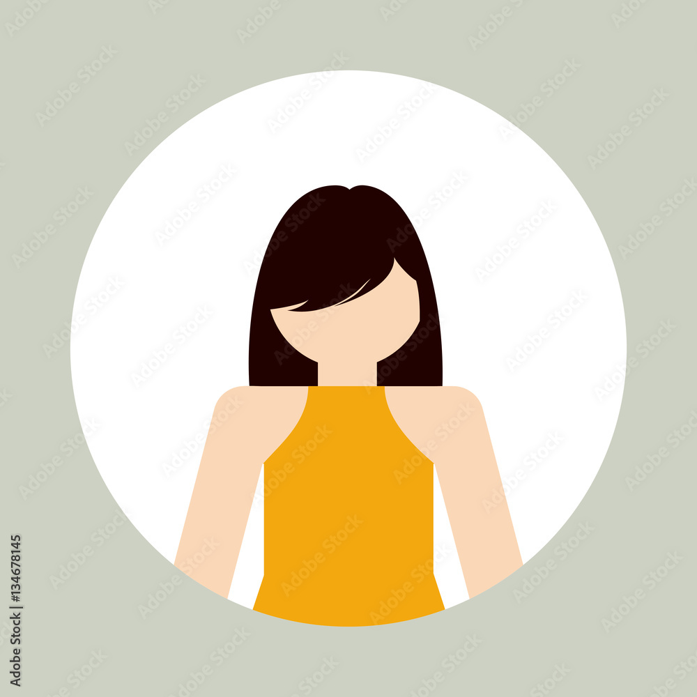 faceless woman emblem within round colored frame icon image vector illustration design faceless woman emblem within round colored frame icon image vector illustration design