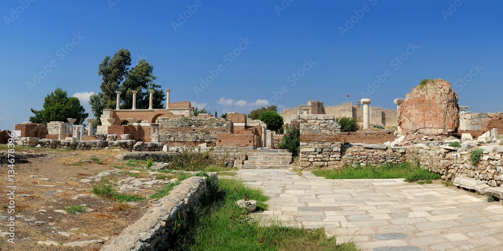 Ruins of st. Johns Basilica at Selcuk Ephesus izmir Turkey