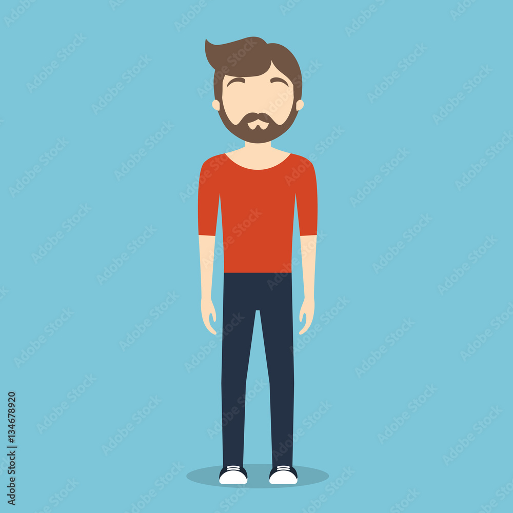 bearded faceless fashionable young man icon image vector illustration design 