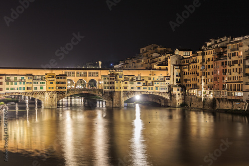 Ponte Vecchio at night in Florence, Italy © fabianodp