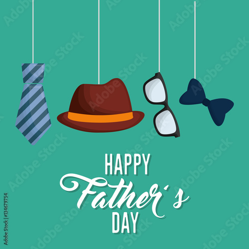 happy fathers day letters emblem and related icons image vector illustration design 