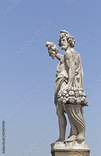 Statue at Ponte Santa Trinita in Florence  Italy