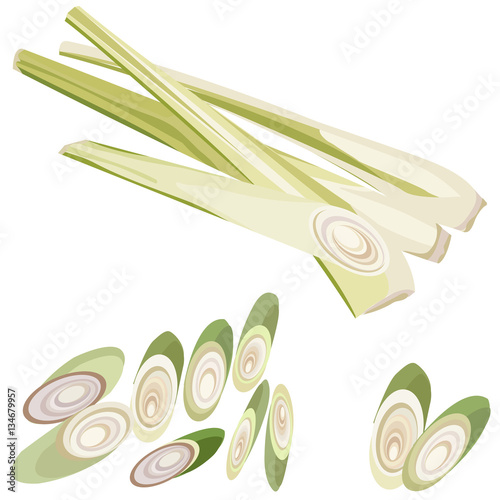 Lemongrass slice aromatic fresh fragrant
