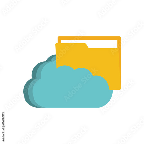 cloud folder file paper technology vector illustration eps 10
