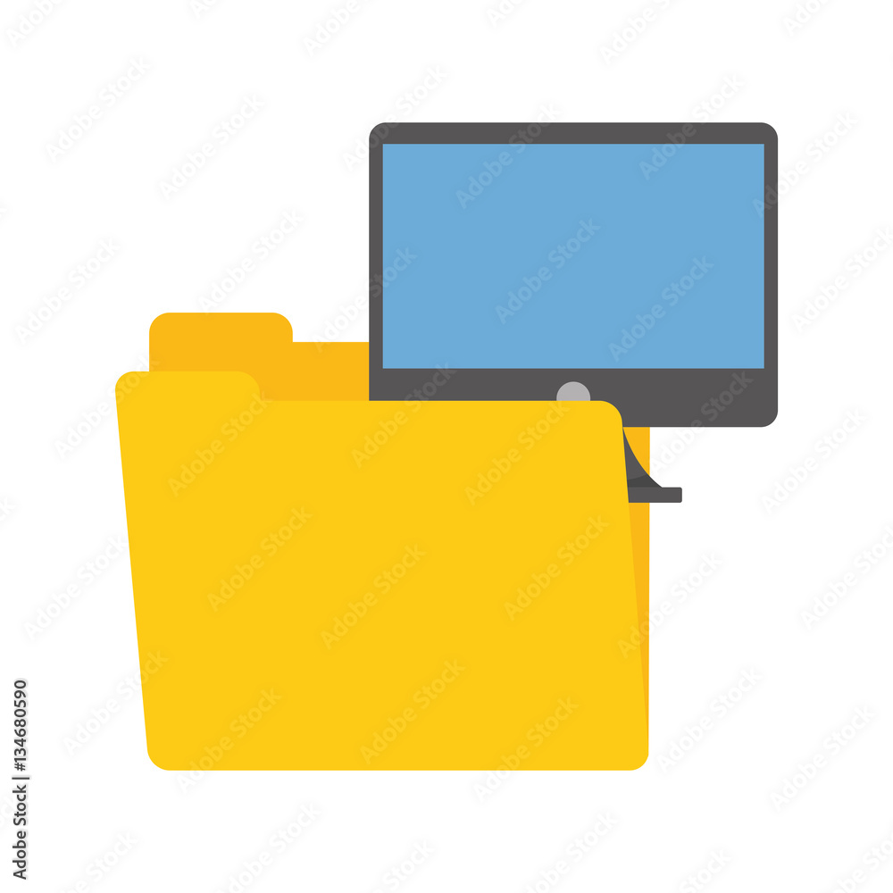 folder data computer screen device technology vector illustration eps 10