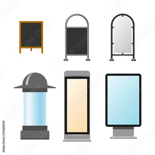 Advertisement billboards vector set.