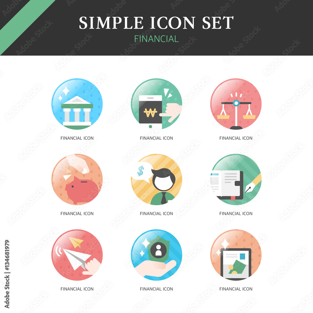 Fototapeta premium Banking Simple Icon Set