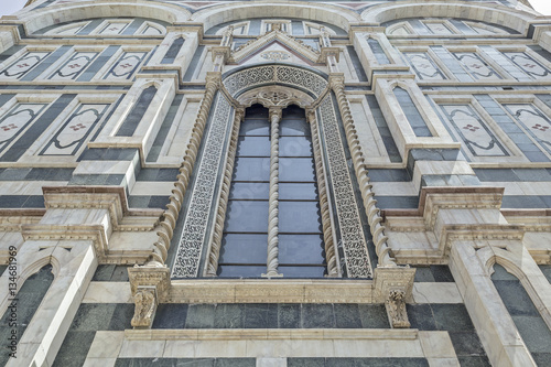 Detail of Cathedral of Saint Mary of the Flower in Florence  Italy