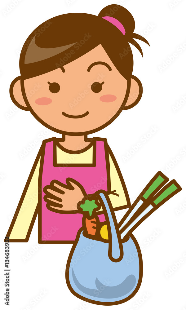 主婦 上半身 買い物をするイメージイラスト Stock Vector Adobe Stock 主婦 上半身 買い物をするイメージイラスト Stock Vector Adobe Stock