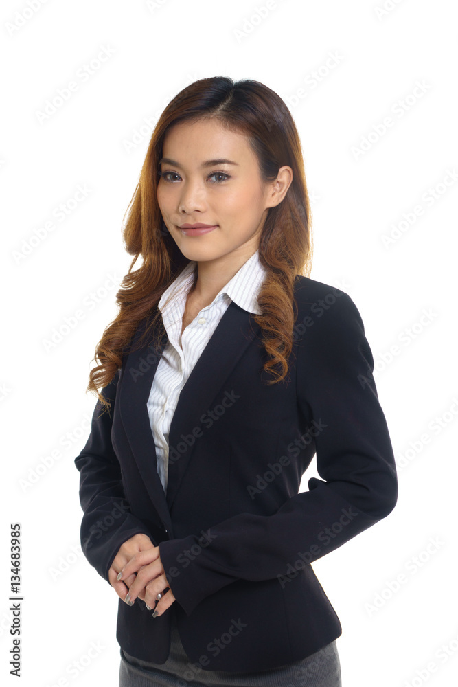 Business woman on white background