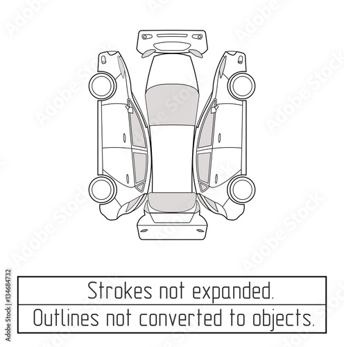 car hatchback drawing outlines not converted to objects