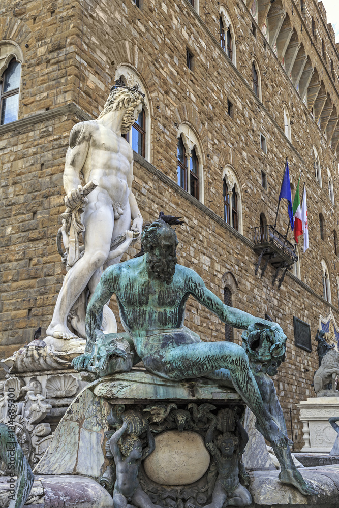 Detail of Fountain of Neptune in Florence, Italy Detail of Fountain of Neptune in Florence, Italy