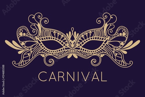 Mardi Gras mask of lace collection set.