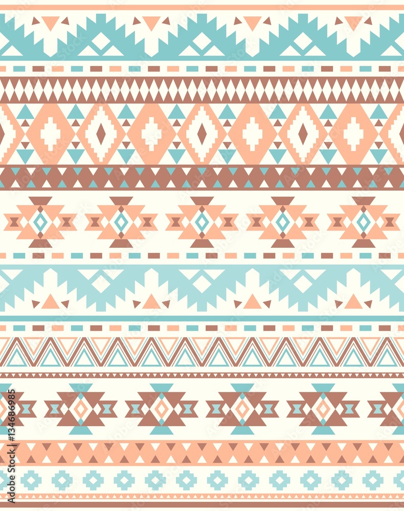 Seamless Ethnic pattern textures. Brown & Blue colors. Navajo geometric print. Rustic decorative ornament. Abstract geometric pattern. Native American pattern. Ornament for the design of clothing Seamless Ethnic pattern textures. Brown & Blue colors. Navajo geometric print. Rustic decorative ornament. Abstract geometric pattern. Native American pattern. Ornament for the design of clothing